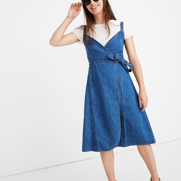 Madewell | NWT Denim Wrap Dress - Picture 2 of 4